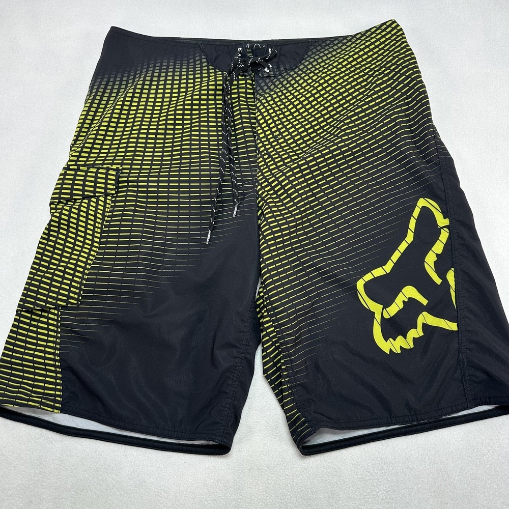 Fox Men’s Black and Neon Yellow Hybrid Shorts
